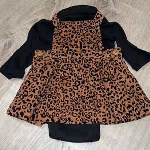 Baby gap leopard cord with black turtleneck bodysuit